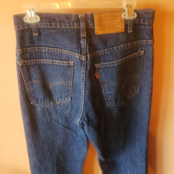 vtg 84 levi's 509 regular fit leather patch orange tab medium wash jeans 31x30 - Picture 3 of 13